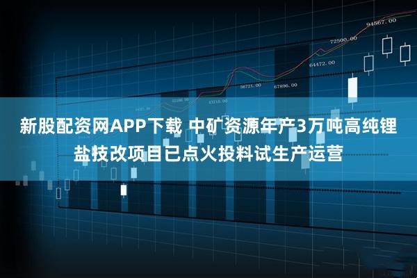 新股配资网APP下载 中矿资源年产3万吨高纯锂盐技改项目已点火投料试生产运营